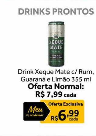 Bebida Mista Xeque-mate oferta na Verdemar Supermercado