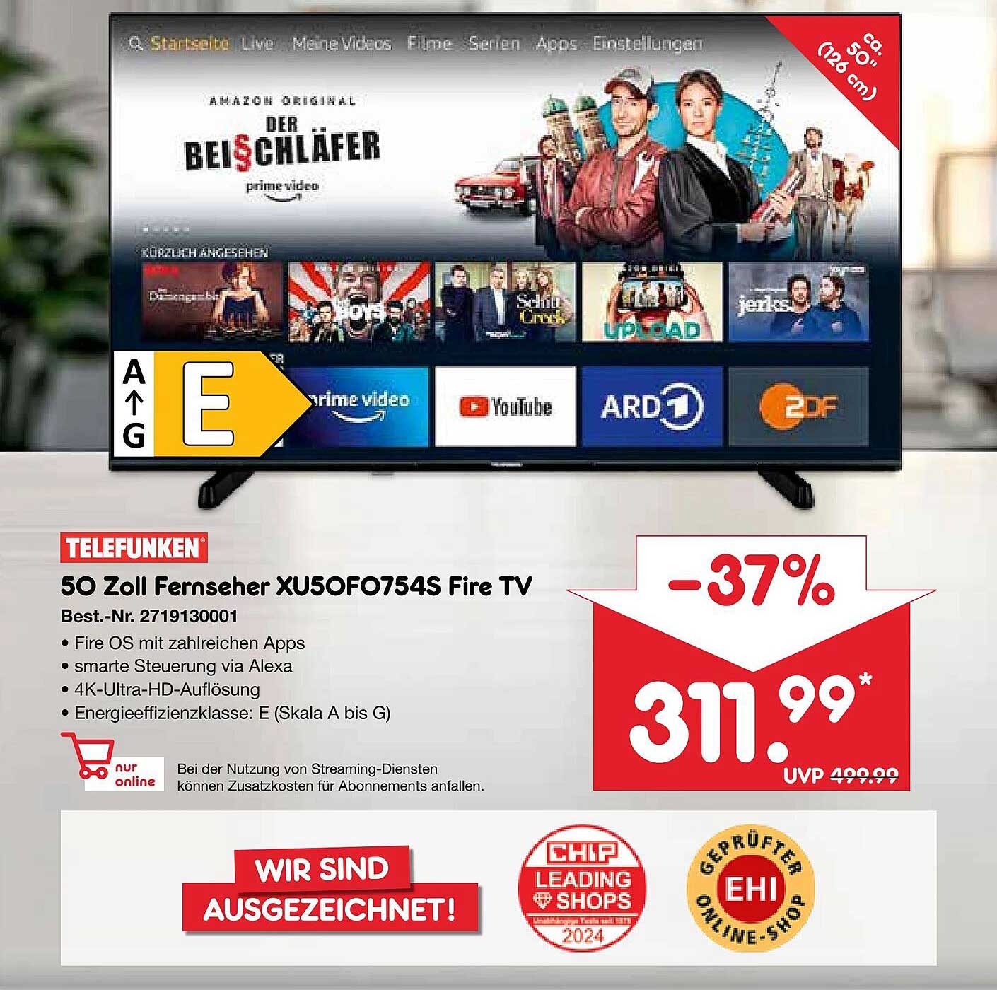 50 Zoll Fernseher XU5OFO754S Fire TV