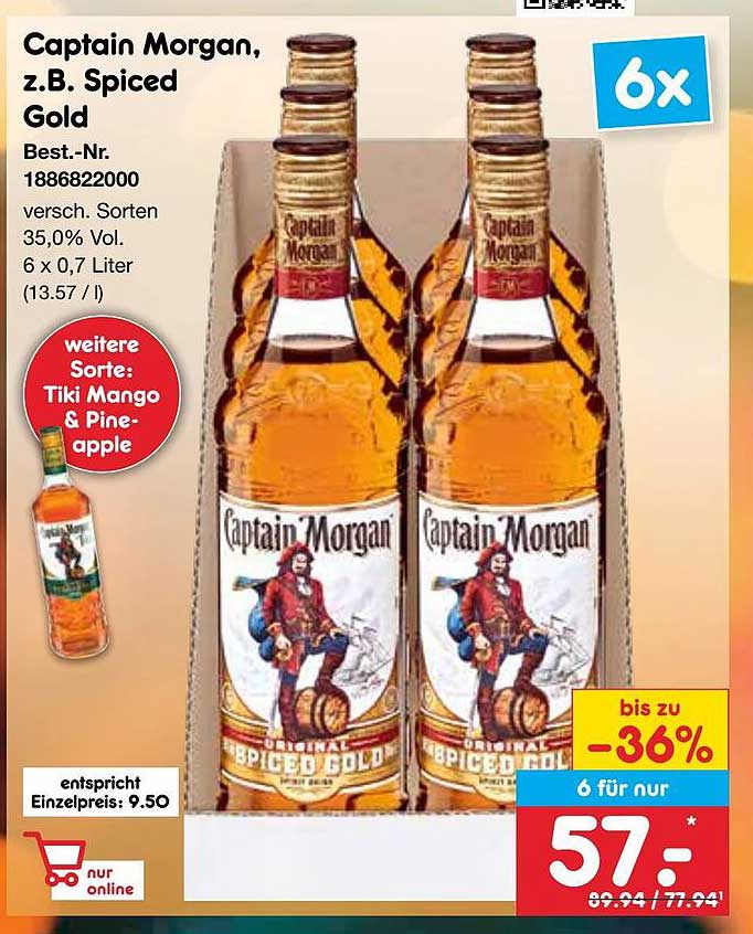 Captain Morgan, z.B. Spiced Gold