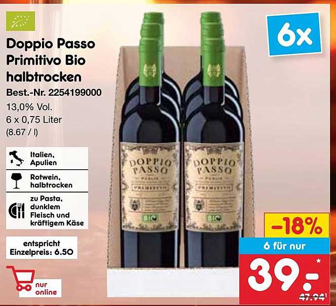 Doppio Passo Primitivo Bio halbtrocken