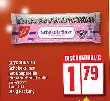 GUT& GÜNSTIG Schokokränze mit Nonpareille