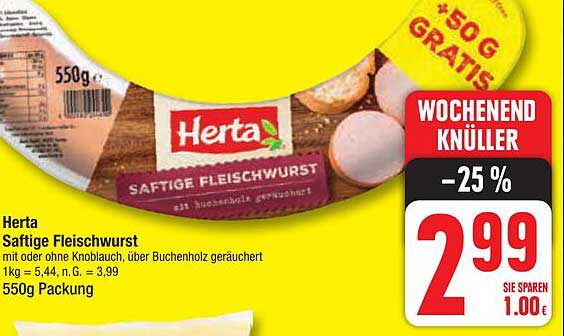 Herta Saftige Fleischwurst