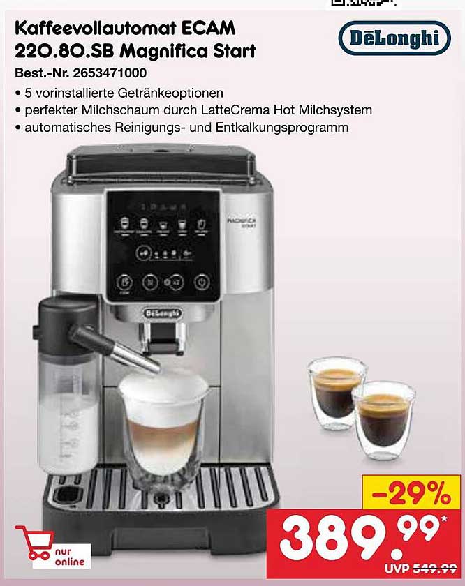 Kaffevollautomat ECAM 220.80.SB Magnifica Start