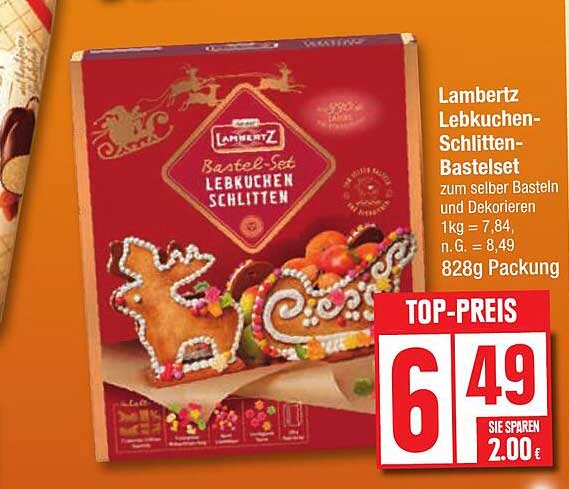 Lambertz Lebkuchen-Schlitten-Bastelset