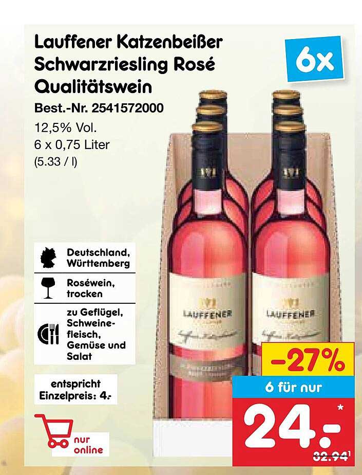 Lauffenener Katzenbeißer Schwarzriesling Rosé Qualitätswein