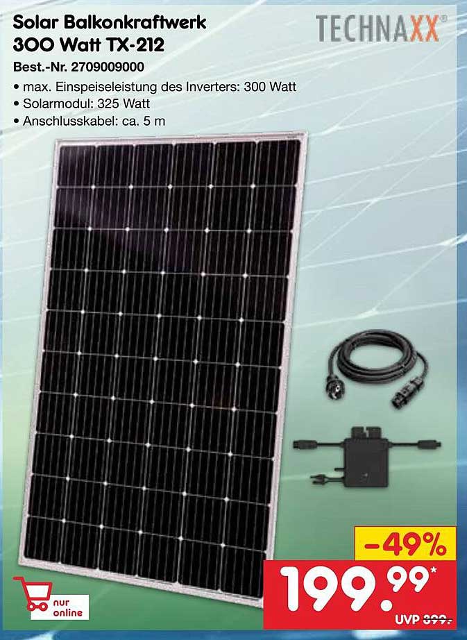 Solar Balkonkraftwerk 300 Watt TX-212