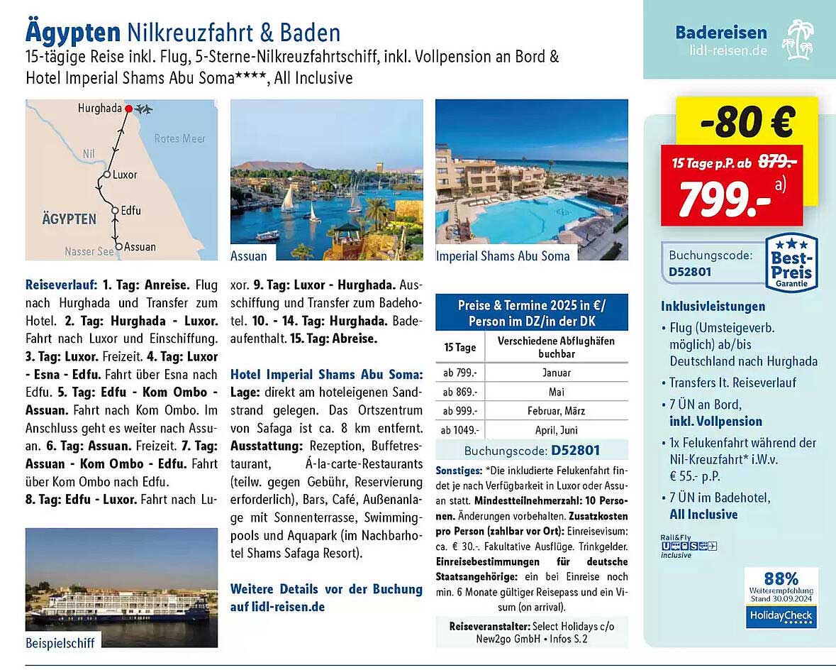 Ägypten Nilkreuzfahrt & Baden