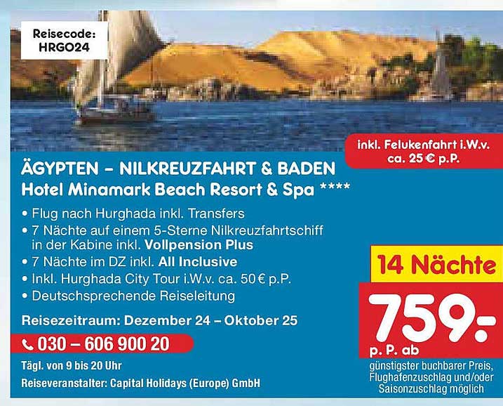 ÄGYPTEN – NILKREUZFAHRT & BADEN Hotel Minamark Beach Resort & Spa ****