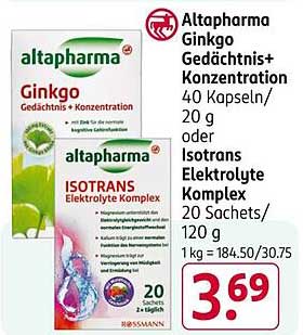 Altapharma Ginkgo Gedächtnis+ Konzentration