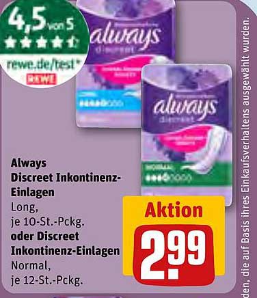 Always Discreet Inkontinenz-Einlagen