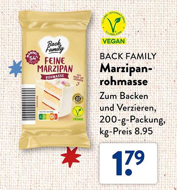 BACK FAMILY Marzipan-rohmasse