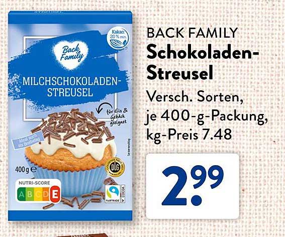 BACK FAMILY Schokoladen-Streusel