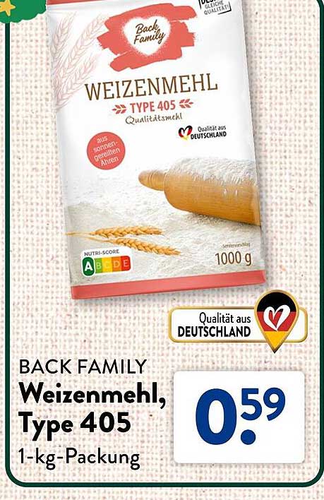 BACK FAMILY Weizenmehl, Type 405