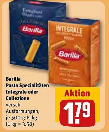 Barilla Pasta Spezialitäten Integrale oder Collezione