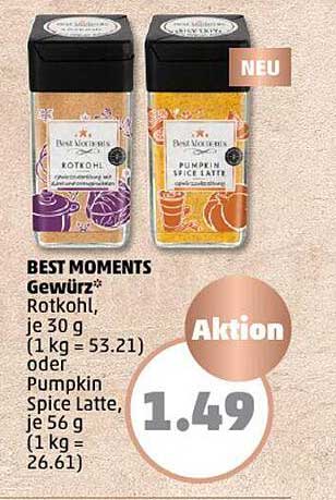 BEST MOMENTS Gewürz Rotkohl oder Pumpkin Spice Latte