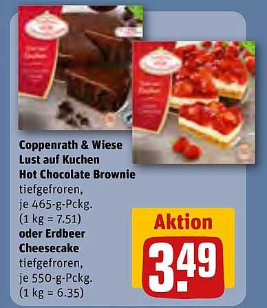 Coppenrath & Wiese Lust auf Kuchen Hot Chocolate Brownie oder Erdbeer Cheesecake