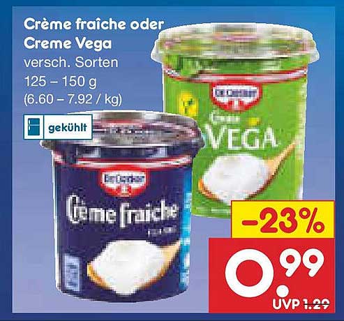 Crème fraîche oder Creme Vega