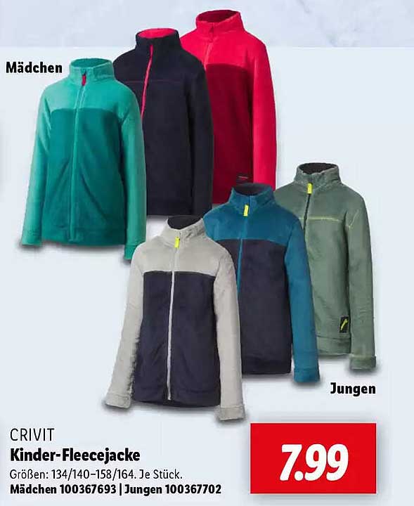 CRIVIT Kinder-Fleecejacke