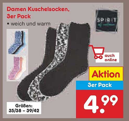 Damen Kuschelsocken, 3er Pack