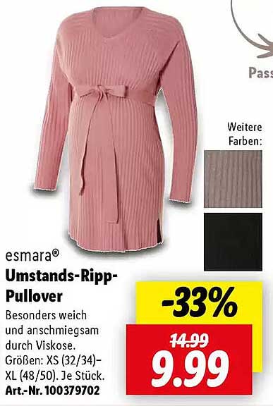 esmara® Umstands-Ripp-Pullover