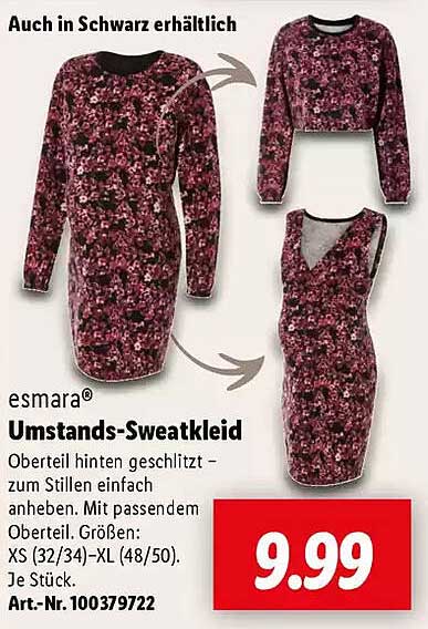 esmara® Umstands-Sweatkleid