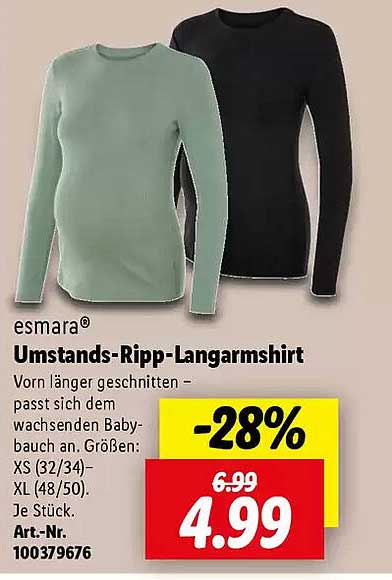 esmarad Umstands-Ripp-Langarmshirt