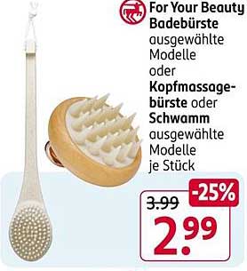 For Your Beauty Badebürste oder Kopfmassagebürste oder Schwamm