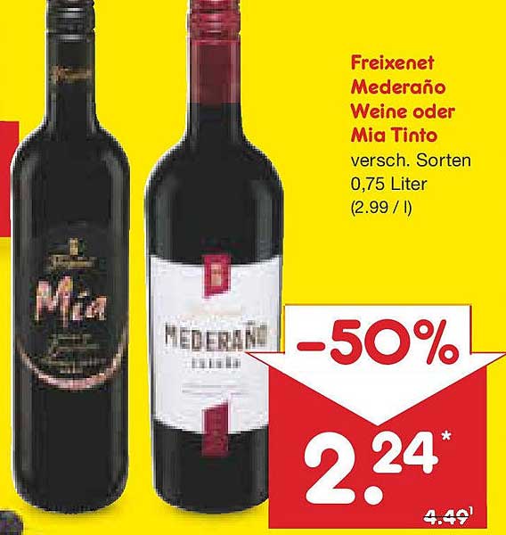 Freixenet Mederãno Weine oder Mia Tinto