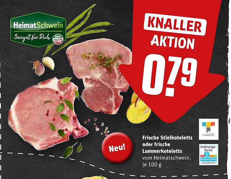 Frische Stielkoteletts oder frische Lummerkoteletts vom HeimatSchwein