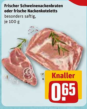 Frischer Schweinenackenbraten oder frische Nackenstelets