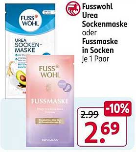 Fusswohl Urea Sockenmaske oder Fussmaske in Socken