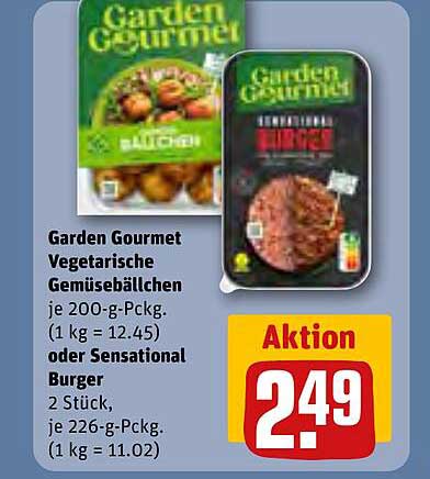 Garden Gourmet Vegetarische Gemüseballen oder Sensational Burger