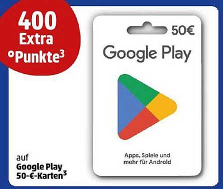 Google Play 50-€-Karten