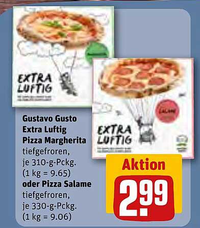 Gustavo Gusto Extra Luftig Pizza Margherita oder Pizza Salame