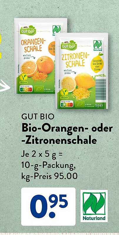 GUT BIO Bio-Orangen- oder -Zitronenschale