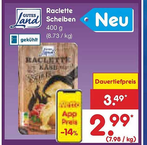 GUTES LAND Raclette Scheiben