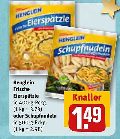 Henglein Frische Eierspätzle oder Schupfnudeln