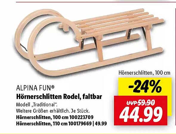 Hörnerschlitten Rodel, faltbar