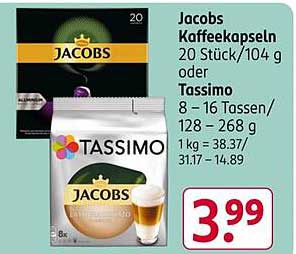 Jacobs Kaffeekapseln 20 Stück/104 g oder Tassimo