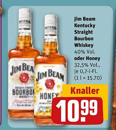 Jim Beam Kentucky Straight Bourbon Whiskey oder Honey