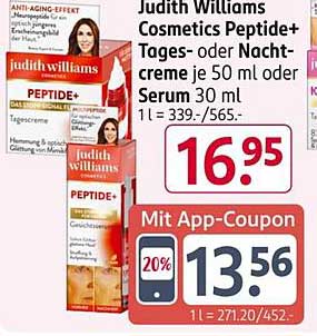 Judith Williams Cosmetics Peptide+ Tages- oder Nachtcreme je 50 ml oder Serum 30 ml