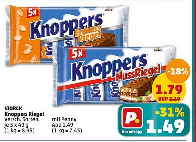 Knoppers Erdnuss Riegel  
Knoppers NussRiegel