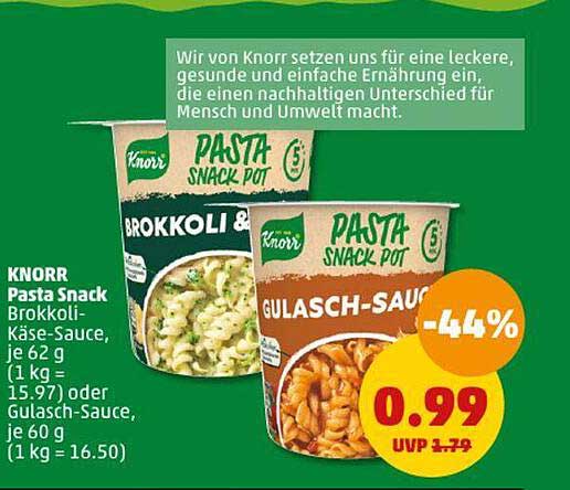 KNORR Pasta Snack Brokkoli-Käse-Sauce