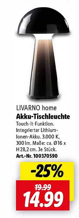 LIVARNO home Akku-Tischleuchte