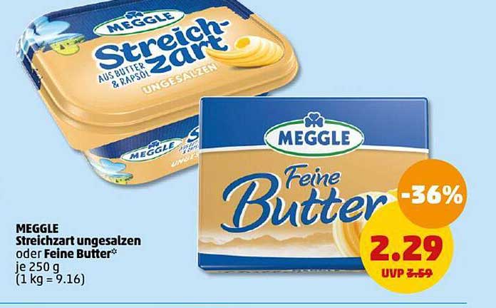 MEGGLE Streichzart ungesalzen oder Feine Butter