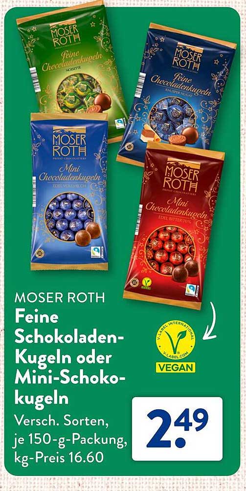 Moser Roth Feine Schokoladen-Kugeln oder Mini-Schoko-kugeln