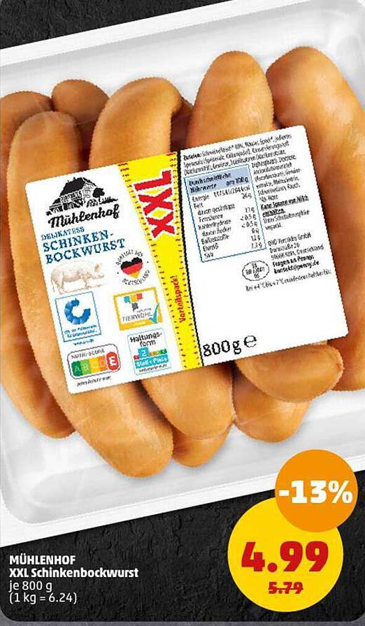 MÜHLENHOF XXL Schinkenbockwurst