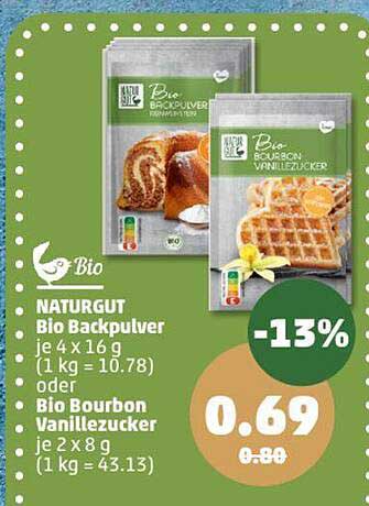 NATURGUT Bio Backpulver oder Bio Bourbon Vanillezucker