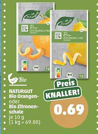 NATURGUT Bio Orangenschale oder Bio Zitronenschale