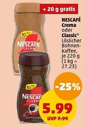 NESCAFÉ Crema oder Classic